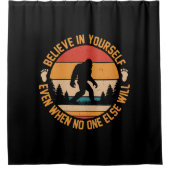Rideaux De Douche Croyez En Vous-Même Bigfoot Noir (Devant)