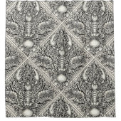 Rideaux De Douche Crustacéen en noir et blanc naturel (Devant)