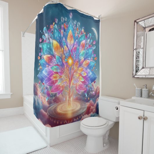 Rideaux De Douche Crystal Tree (En situation)