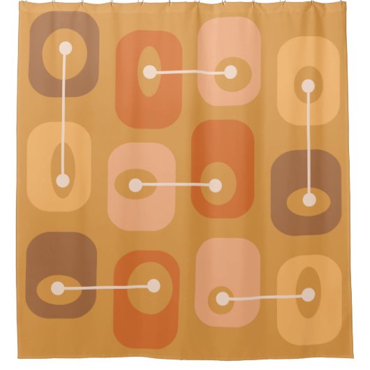 Rideaux De Douche Cubes de Squishy Abstraits brûlés orange (Devant)