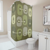 Rideaux De Douche Cubes de Squishy Abstraits Vert olive (En situation)