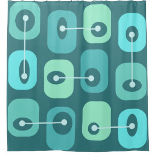 Rideaux De Douche Cubes Squishy Abstraits Turquoise