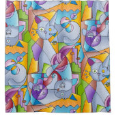 Rideaux De Douche Cubist Cats - The Mininos (Devant)