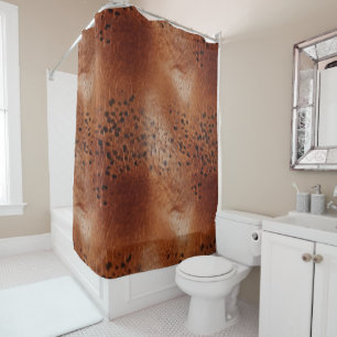 Rideaux De Douche Cuir Brown Faux