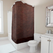 Rideaux De Douche Cuir Brown foncé : Arrière - plan de texture authe (En situation)