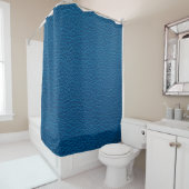 Rideaux De Douche Cuir de couleur bleue, surface texturée (En situation)