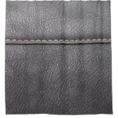 Rideaux De Douche Cuir noir cousu avec couture blanche (Devant)