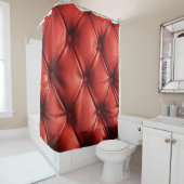Rideaux De Douche Cuir rouge riche : Luxe Détail texturé (En situation)