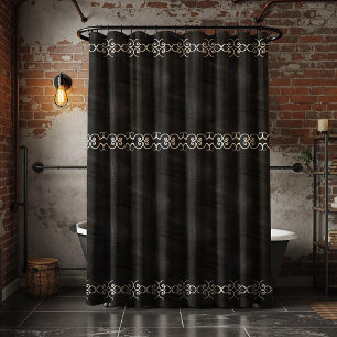 Rideaux De Douche Cuir Soft Black Faux Suede