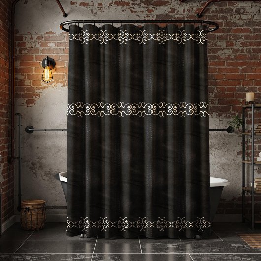 Rideaux De Douche Cuir Soft Black Faux Suede