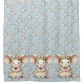 Rideaux De Douche Cuisine Florale Souris Couronne Fleur (Devant)