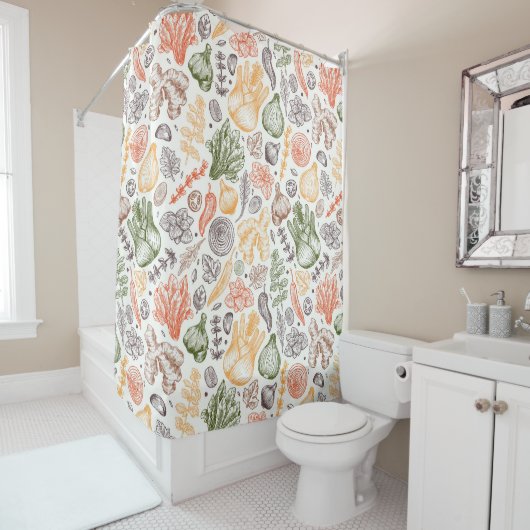 Rideaux De Douche Cuisine Garden Motif végétal (En situation)