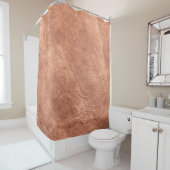 Rideaux De Douche Cuivre brossé, texture métallique. (En situation)