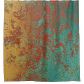 Rideaux De Douche Cuivre Turquoise Bleu Orange Texture Brown (Devant)