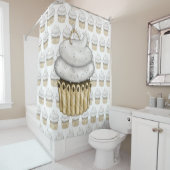 Rideaux De Douche Cupcake Fiançailles doux (En situation)