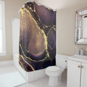 Rideaux De Douche Currents of translucent hues, snaking metallic swi (En situation)