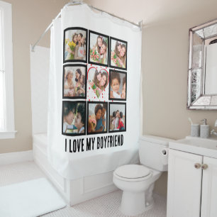 Rideaux De Douche Custom Cute I love my boyfriend 9 Collage photo