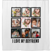 Rideaux De Douche Custom Cute I love my boyfriend 9 Collage photo (Devant)