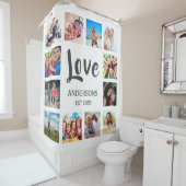 Rideaux De Douche Custom Family Photo Collage Personalized White (En situation)