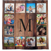 Rideaux De Douche Custom Family Photo Collage Reclaimed Wood (Devant)