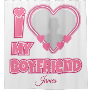 Rideaux De Douche Custom I Love My Boyfriend - Ajouter photo et nom