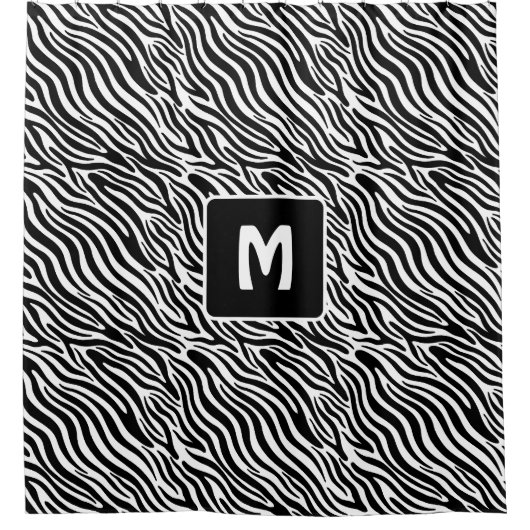 Rideaux De Douche Custom Monogram Zebra Pattern (Devant)