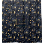 Rideaux De Douche Custom Name Lux Botanical Flower Design (Devant)