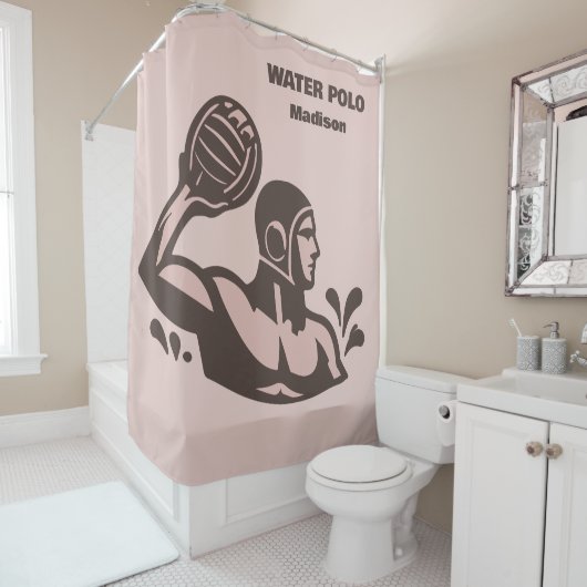 Rideaux De Douche Custom Name Water Polo (En situation)