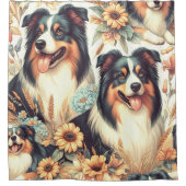 Rideaux De Douche Cute Australian Shepherd peinture Vintage (Devant)