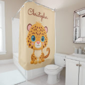 Rideaux De Douche Cute Baby Leopard Safari Animal Kids (En situation)