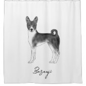 Rideaux De Douche Cute Basenji Chien En Noir Et Blanc & Texte Person (Devant)