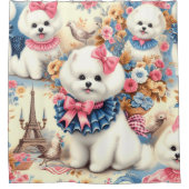 Rideaux De Douche Cute Bichon Frisé (Devant)