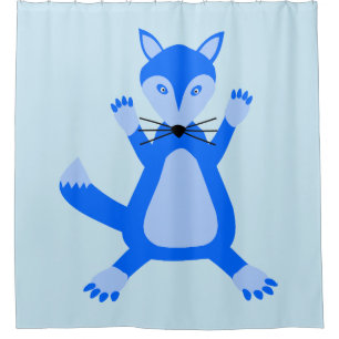 Rideaux De Douche Cute Blue Baby Boy Fox