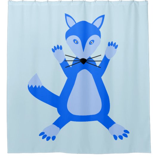 Rideaux De Douche Cute Blue Baby Boy Fox (Devant)