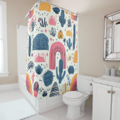 Rideaux De Douche Cute Boho Cactus Desert Design (En situation)