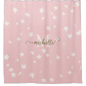Rideaux De Douche Cute Boho Ferme Dusty Rose Daisies Girly Chic (Devant)