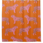 Rideaux De Douche Cute Boho Orange et Pink Tiger Art Motif (Devant)