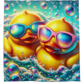 Rideaux De Douche "Cute Bubble Bath Rubber Ducklings" (Devant)