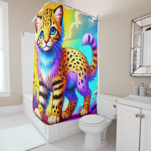 Rideaux De Douche Cute chat (En situation)