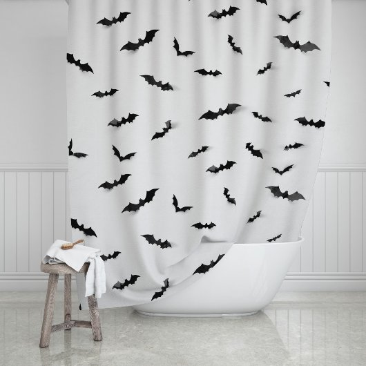 Rideaux De Douche Cute chauves-souris Éffrayante Halloween Goth Douc