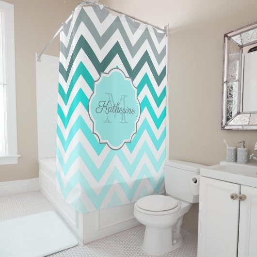 Rideaux De Douche Cute Chevron Motif (En situation)