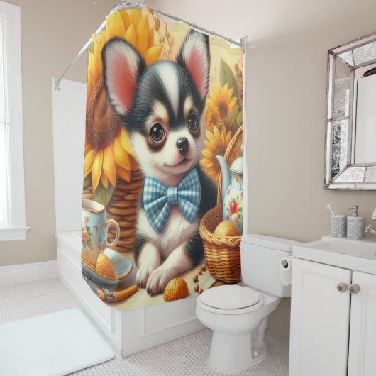 Rideaux De Douche Cute Chihuahua Puppy (En situation)