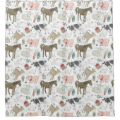 Rideaux De Douche Cute Country Agritourisme Animaux Vaches Moutons C (Devant)