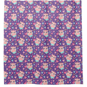 Rideaux De Douche Cute Cupid Cochon Whit Hearts Motif