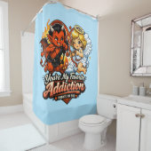 Rideaux De Douche Cute Devil & Angel Valentine Day Love Design (En situation)