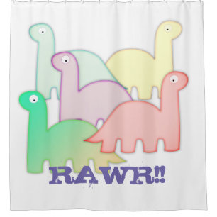 Rideaux De Douche Cute Dinosaures Pastel Coloré