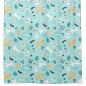 Rideaux De Douche Cute Easter Bunny Pattern Kawaii Rabbits Eggs  (Devant)