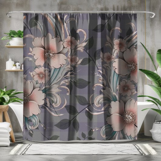 Rideaux De Douche Cute Elegant Floral En vichy Motif