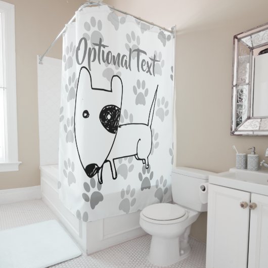 Rideaux De Douche Cute English Bull Terrier (En situation)