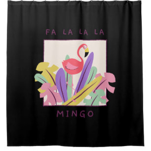 Rideaux De Douche Cute Fa La Mingo Noël Falala Flamant rose de neige